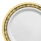 White with Black and Gold Royal Rim Plastic Appetizer/Salad Plates - 7.5" (120 Plates)